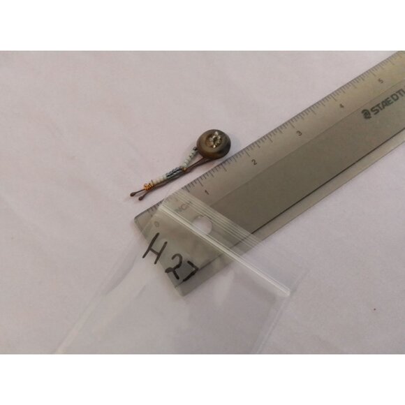 Vintage Beaded Button Decorated Hairpin Bobby Pin With Wire Wrap Accents - Picture 3 of 3